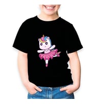 Unicorn Ballerin Çocuk Tişört (Siyah)