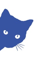 Kedi Sticker 17x17 Cm Mavi