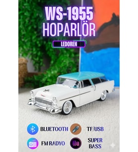 WS-1955BT Chevrolet Belair 1955 Model Bluetooth Hoparlör Fm Radyo USB Tf Aux Destekli Speaker