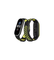 Mey İthalat® Mi Band 4 Spor Delikli Kordon - Siyah-Yeşil-Beyaz