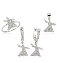 Semazen Tasarımlı Zirkon Taş 925 Ayar Gümüş Kadın Set