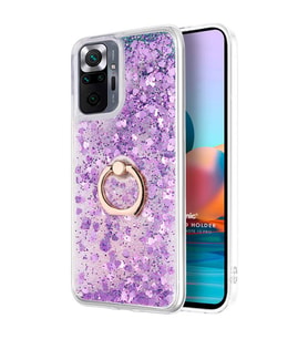 Microsonic Xiaomi Redmi Note 10 Pro Max Kılıf Glitter Liquid Holder Mor