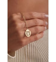 Kişiye Özel 925 Ayar Gümüş Kurt Tasarımlı Şık Kolye (Gold)