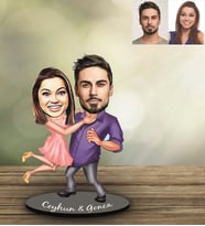Kişiye Özel  Sevgili Karikatürlü Ahşap Biblo Model 2-Eco