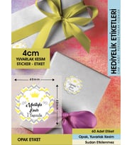 Doğum Günü Etiketi-fil, Kral Taçlı Cemiyetlerinize Için 4cm - 60 Adet Opak Sticker