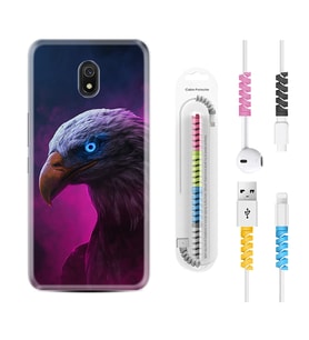 Xiaomi Redmi 8A 8 Pro 9C 9T 10C 11T Pro Kılıf Kablo Koruma Spiral Silikon Kartal 1622