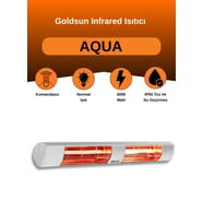 Goldsun Aqua 3000 Watt GSA30 Kumandasız Suya Dayanıklı Elektrikli İnfrared Isıtıcı-Beyaz