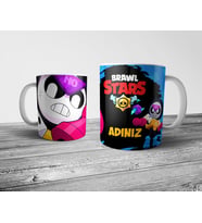 Pixxa Brawl Stars Meeple Kişiye Özel İsimli Kupa Bardak Model 2