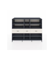 Kronos Dolap 9 Raflı 3 Çekmeceli  220x59x163 Antrasit-Antrasit/Aytaşı