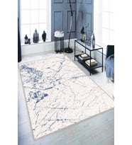 Mavi Mermer Görünümlü Kaymaz Tabanlı Dekoratif Halı MR02 - 100 x 160 cm