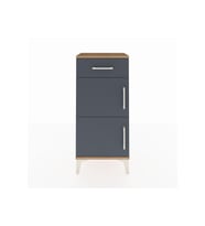 Arges Komodin Tek Raflı Tek Çekmeceli 2 Kapaklı 44x30x96 Çam-Antrasit