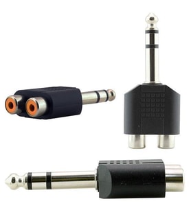 6.3 Mm Stereo Erkek - 2 Rca Dişi Çevirici Jack