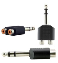 6.3 Mm Stereo Erkek - 2 Rca Dişi Çevirici Jack