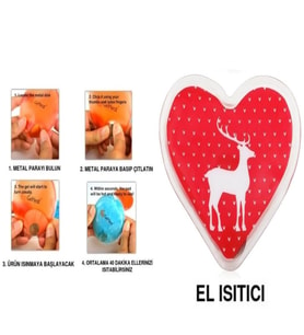 KALPLİ GEYİKLİ CEP SOBASI,EL ISITICI,SICAK SU TORBASI PVC  9cm