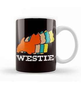 Retro Westie Vintage West Highland Terrier Dog Breed Owner Kupa Bardak Porselen