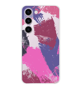 Samsung Galaxy S23 Plus Uyumlu Kamera korumalı Kapak Brushstroke Tasarımlı  Şeffaf Kılıf