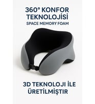 VISCORA Space Memory Foam Ortopedik Boyun Yastığı – Seyahat ve Ofis Kullanımı (Siyah)