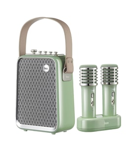 Divoom SongBird-HQ Yeşil Çift Karaoke Mikrofonlu Bluetooth Hoparlör