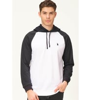 Dewberry Erkek Pamuklu Sweatshirt Beyaz-Lacivert V4005 Günlük Üst Giyim, Jean Kombinleri, Hafta Sonu Kombini