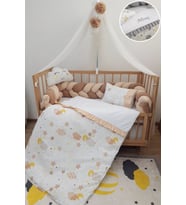 Baby Clime Masal Serisi 70x120 Park Beşik Uyku Seti 3’lü Örgülü Kenar Korumalı