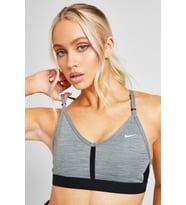 Nike Dri Fit Indy V Neck Light Support Womens Bra Black Kadın Sporcu Sütyeni Gri