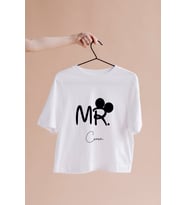 Mickey Mouse Sevgili Çift Tasarımlı Tişört Kişiye Özel ( Unisex - Büyük - Çocuk )