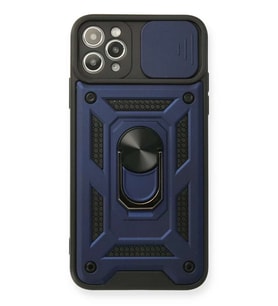iPhone 11 Pro Kılıf Pars Lens Yüzüklü Silikon - Lacivert