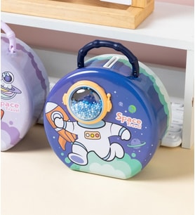 Li·vava Astronot Metal Ki·li·tli· Ve Çantali Kumbara, Laci·vert, 15x14 (Lacivert)