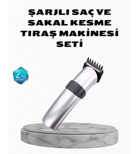 Mey İthalat® Profesyonel Şarjlı Saç ve Sakal Kesme Makinesi – Paslanmaz Çelik Bıçaklı, Ergonomik ve Sessiz Motorlu