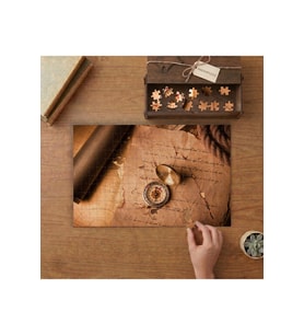 Pusula Eski Kağıt Tasarımı 240 parça Ahşap Puzzle Ahşap Kutuda MP00157