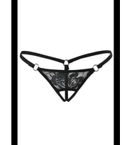 Fantezia Night Siyah Dantelli Özel Bölgesi Açık G-String TM1167