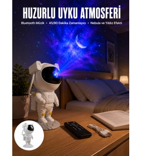 Astronot Görünümlü Projeksiyon Speaker Taşınabilir