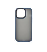 iPhone 13 Pro Kılıf Kenarları Renkli Arkası Mat Kılıf (Lacivert)