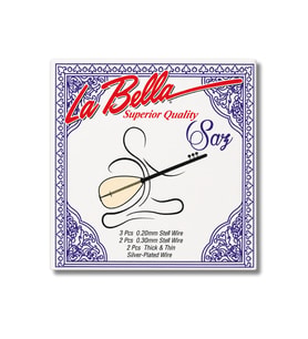 La Bella Strings LBH112233 LBH-20 Uzun Sap Bağlama Tel Seti 0.20 mm Kalınlık, Paslanmaz Çelik, Tam Takım Ekonomik Paket