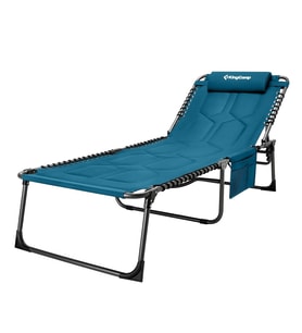 KingCamp Bavaria Cozy Premium 5 Kademeli Katlanır Şezlong Kampet Blue (Mavi)