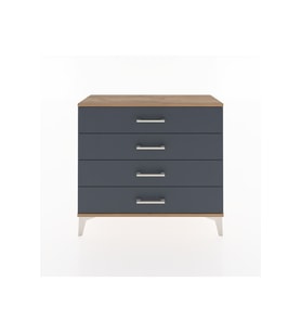 Arges Şifonyer 4 Çekmeceli 88x30x80 Çam-Antrasit