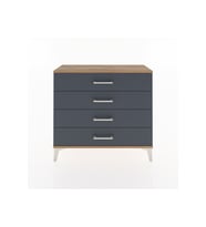 Arges Şifonyer 4 Çekmeceli 88x30x80 Çam-Antrasit