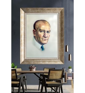 Gümüş Çerçeveli Atatürk Tablo ds96