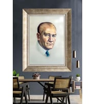 Gümüş Çerçeveli Atatürk Tablo ds96