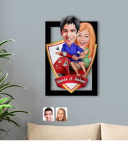 BK Gift Kişiye Özel İsimli Sevgililer Karikatürlü 3D Ahşap Tablo-10