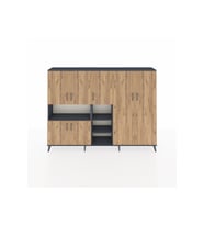Arges Dolap 13 Raflı 7 Kapaklı 220x30x163 Antrasit-Çam/Antrasit
