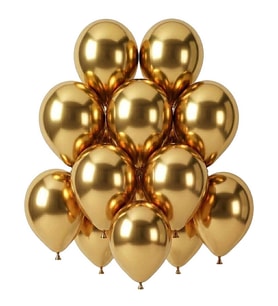 Altın Renk Lateks krom Balon (30 cm) - 12 Adet