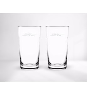 BK Gift Kişiye Özel İsimli İkili Craft Blonde Ale Bira Bardağı (Beyaz)