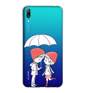 Huawei Y7 Pro 2019 Uyumlu Kapak Aşk Tasarımlı Şeffaf Silikon Kılıf