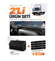 e-biz MITSUBISHI CANTER FE639 (1996-2005) Uyumlu Torpido Örtüsü + Deri Bagaj Çantası - Siyah - MI002