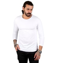 DeepSEA Erkek  Uzun Kollu Sıfır Yaka Sweat 2300423 (Beyaz)
