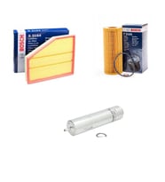 Bosch Filtre Bakım Seti BMW 5 SERİSİ E60 520 d Dizel 2008-2010 M47D20(204D4) Motor Hava + Yağ f. + Yakıt Filtre Bosch