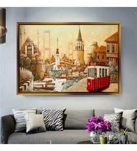 Altın Çerçeveli dekoratif tablo l987 (Gold)