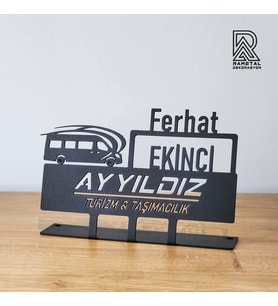 Turizm Lojistik Nakliye Masa İsimliği  - Taşımacılık İsimlik - Firma Logonuza Özel Metal İsimlik