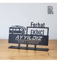 Turizm Lojistik Nakliye Masa İsimliği  - Taşımacılık İsimlik - Firma Logonuza Özel Metal İsimlik